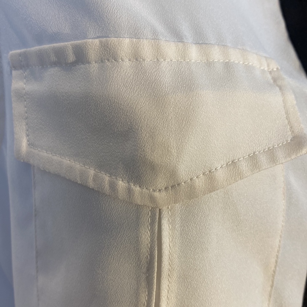 J. Crew sleeveless oversized button down blouse in white with black trim size 6 - Picture 7 of 11